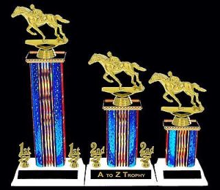 RACE HORSE TROPHIES 1st 2nd 3rd PLACE HORSE RACING TROPHY JOCKEY