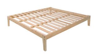 King Size Pine Wood Platform Bed Frame Unfinished NEW