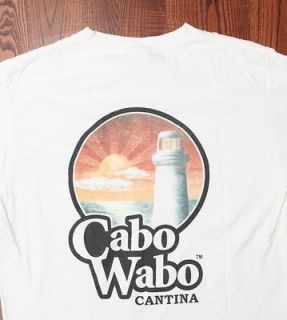 Cabo Wabo Cantina Light House Front & Back Logos White Medium Damaged