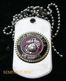 PROUD BROTHER OF A US MARINE DOG TAG PIN BOOT CAMP