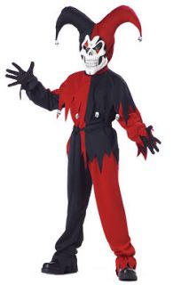Child Black/Red Evil Jester Costume for Halloween