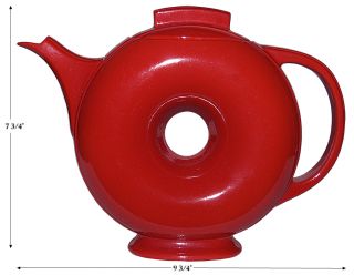 Hall China Donut Chinese Red Teapot   AWESOME