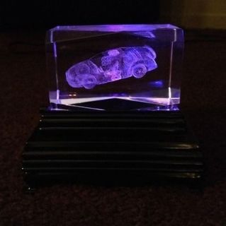 EARNHARDT JR CRYSTAL ETCHED CUBE MULTI COLORED LIGHT   #8 CAR IS 3D