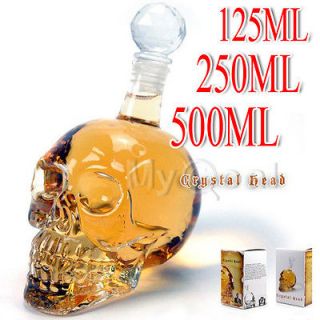 Size Crystal Head Skull Bone Vodka Whiskey Glass Bottle Decanter Cup