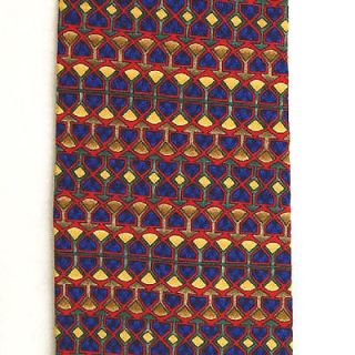 JERRY GARCIA BLUE GREEN RED YELLOW GOLD ABSTRACT ART SILK NECK TIE