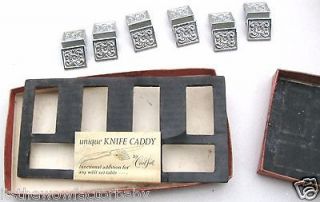 VINTAGE ART DECO CARVEL HALL KNIFE RESTS PLACE CARD HOLDERS 6 PIECE