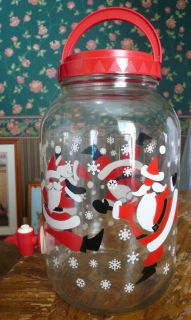 Gallon Santa Christmas Glass Sun Tea Jug Jar Beverage Dispenser