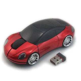 Car USB 2.4G 1600dpi 3D Optical Wireless Mouse red Mice Receiver For
