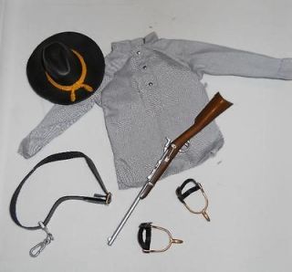 Scale 1800s Cavalry Accessory Lot Shirt Hat Spurs Rifle and sling