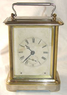 Antique American Ansonia Musical Carriage Clock c.1880s   RUNS! Peep