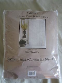 USED Carnation Home Fashions Carmen Crushed Voile Ruffled Tier Shower