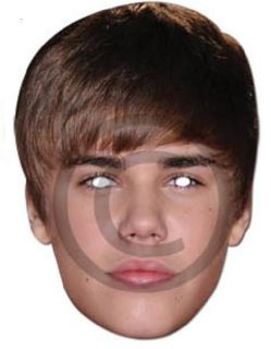 Celebrity Fancy Dress Mask Justin Bieber Card Mask New