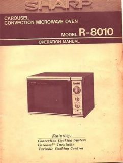 Sharp Carousel Convection Microwave Oven R 8010 System Operation