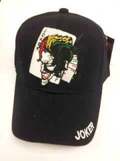 JOKER AND FOUR ACES   BLACK CAP  EMBROIDERE   ADJUSTABLE   A WINNER