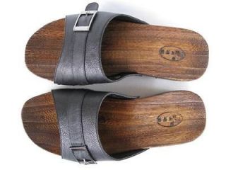 New Japanese clogs mens sheepskin surface wooden slippers flip flops