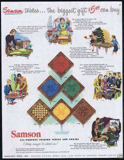 1948 Samson Folding Tables Chairs Vintage Print Ad