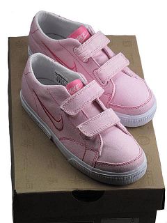 Nike Capri Little Girls Light Pink Velcro Canvas Trainers Shoes size