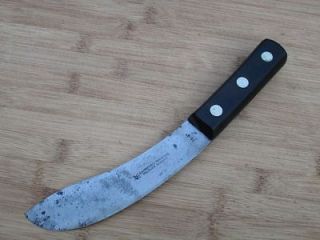 Vintage Henckels 55 6 Carbon Steel Skinning Knife w/Ebony Handles