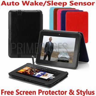 THIN FOLIO LEATHER CASE COVER FOR KINDLE FIRE HD WITH SCREEN PROTECTOR