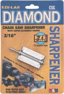 EZE Lap Knife Sharpeners Diamond Chain Saw File 3/16 W/Guide New
