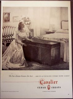 vintage 1947 Ad Bride with Cavalier cedar Hope Chest