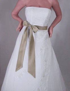 Champagne Wedding Satin SASH fr Bridesmaid Dress Gown beautiful Bridal