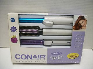 Conair Curls n Curls Curling Iron Styling Set 5/8 3/4 w/ Bristles 1
