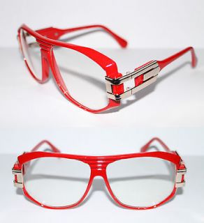Cazal Design Nerd Glasses Clear lens 80s Retro Mens Red Gold Gazelle