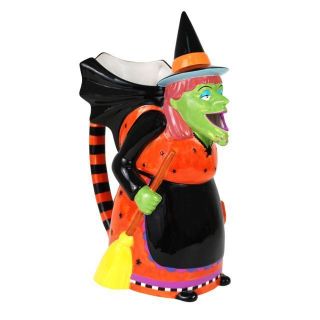 WICKED WITCH Ceramic Pitcher 12 Glitterville Halloween Table Top