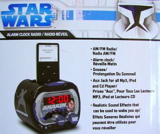 STAR WARS Alarm Clock Radio MP3 Ipod CD Player Sakar