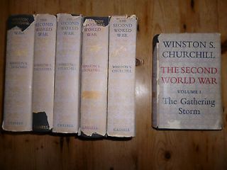SECOND WORLD WAR By WINSTON S. CHURCHILL 6 Volumes CASSELL 1949   1954