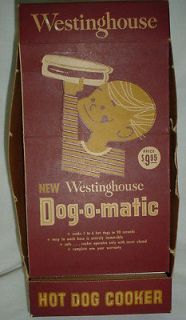 VINTAGE 1950S WESTINGHOUSE DOG O MATIC HOT DOG COOKER NOS ORIG