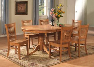 PC VANCOUVER OVAL DINETTE DINING ROOM SET TABLE AND 6 CHAIRS IN OAK
