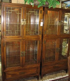 CENTURY FURNITURE   Lighted China Cabinet / Curio Display Cabinet * 2