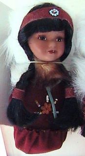 Ceramic Cathay Indian Doll 6 inch tall great detail Certificate of
