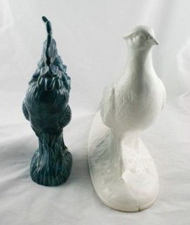 Lot of 2 Vintage Ceramic Bird Figurines Rooster & Pheasant Holland