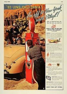 Ethyl Gasoline Antique Pump Cowboy Vintage Car   ORIGINAL ADVERTISING