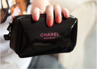 Chanel Black Cosmetic makeup bag new