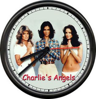 Charlies Angels TV Show Retro 1970s Sign Wall Clock