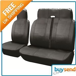 Black Universal Leather Look Car Van Seat Chair Protector Covers Set
