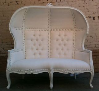 WHITE PORTERS SOFA CHAIR DOMED BONNET THRONE QUEEN CHAISE LOUNGE