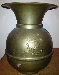Vintage Redskin Brand Chewing Tobacco Spittoon 11 Tall , Weighted