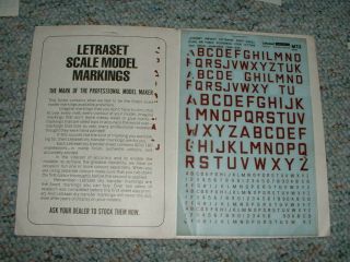 Letraset decals 1/72 dry transfer M13 RAF Squadron Code Numbers