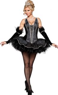 Sexy Halloween Deluxe Adult Black Seductive Swan Ballerina Tutu