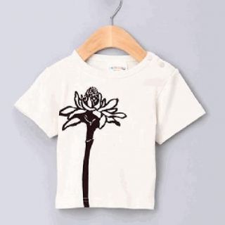 Sckoon Organic Cotton Baby & Toddler Tee Natural Flower   Size 1 2