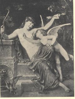 1894 illustration bare breasted woman with cupid munier
