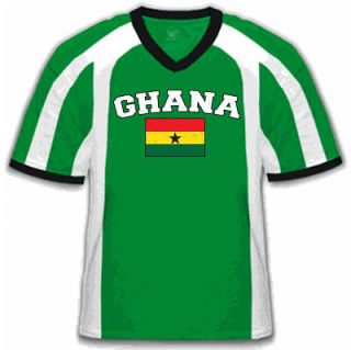 Ghana Football Soccer Mens V Neck Ringer T Shirt Tee