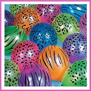Zebra & Cheetah Animal Print Balloons Party Supplies ~ You Pick Color