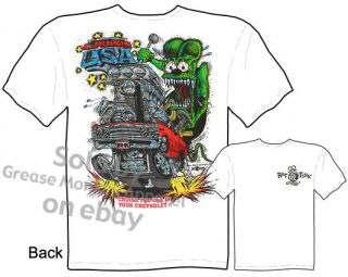1967 Chevy Rat Fink T shirt Big Daddy T Shirts Cruise USA Tee, Sz M L
