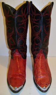 Ladies Vintage Dingo Red Python Skin Boots Size 7M